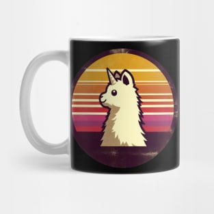 Retro vintage Funny Kawaii llamacorn unicorn llama Mug